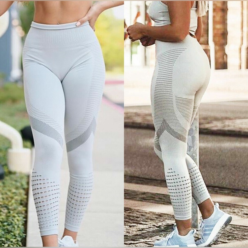 Summer Mesh Breathable High Waist Tight Leggings Yoga Pants Hip Fitness Pants